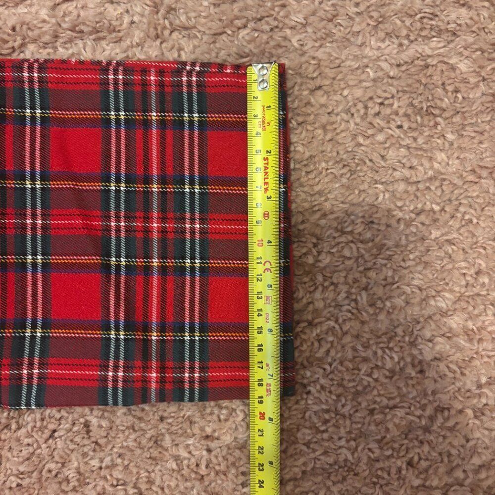 NWT Brandy Melville John Galt Red Blue Green Plaid High Rise Kim Pants Christmas - Picture 7 of 7